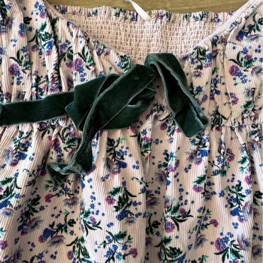 Free People Gaia Printed Tunic Floral Corduroy sz L - Picture 7 of 9
